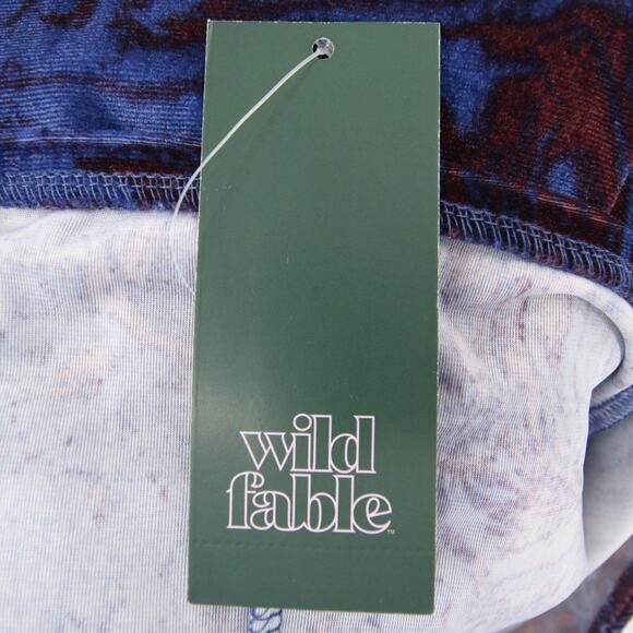 Wild Fable Dress Blue Purple Velvet Long Sleeve Ruched Square Neck Mini Size XS - Picture 6 of 10